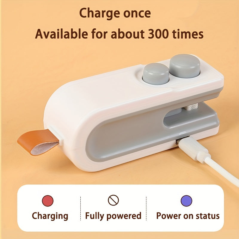 Portable Handheld Food Sealer with Cutter Magnet Rechargeable Vacuum for Plastic Bags
