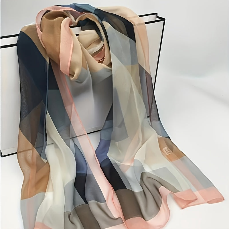 Women's Geometric Print Polyester Scarf for All Seasons and Occasions