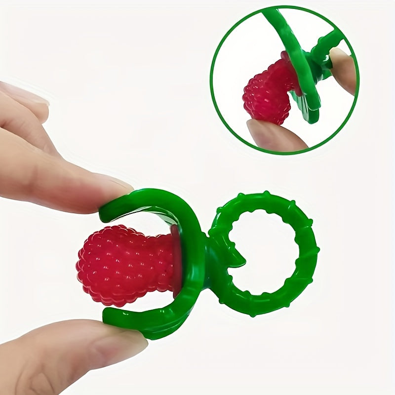 Силиконовая игрушка для прорезывания зубов для детей, без BPA - разработана для удобного захвата, имеет форму фрукта для стимуляции аппетита, идеальный подарок для детей - доступна в белом, фиолетовом, красном и желтом цветах.