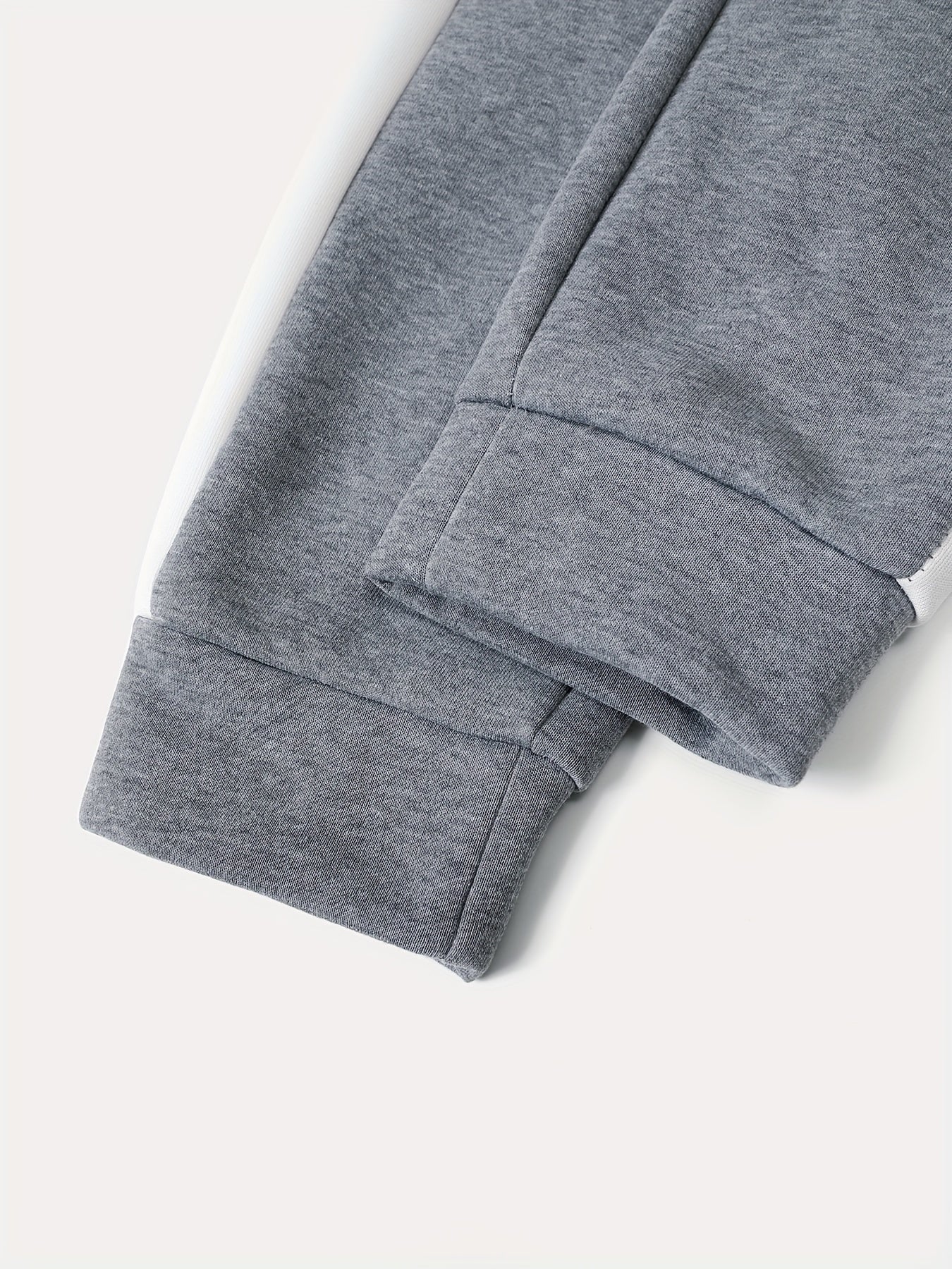 Men's Color Block Polyester Tracksuit with Hooded Zip Up Hoodie and Jogging Pants for Gym and Running