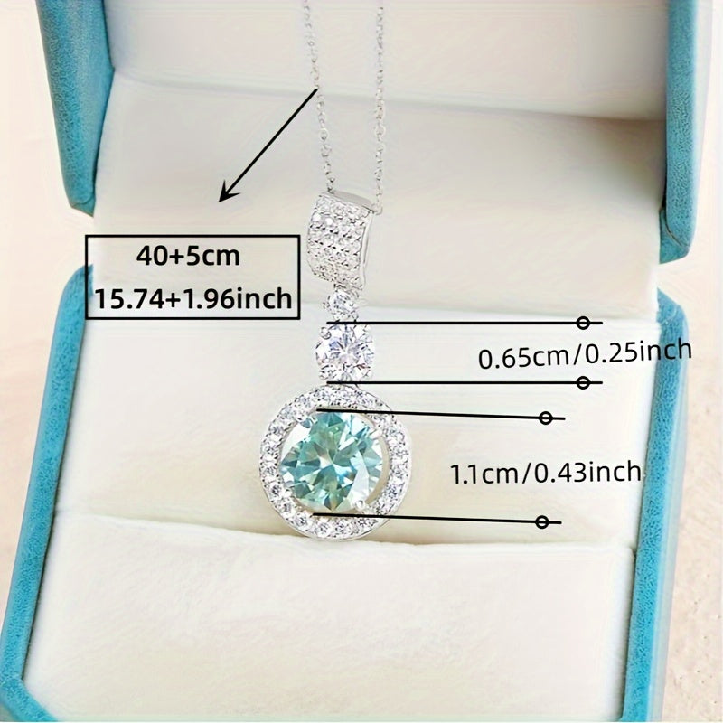 Moissanite Pendant Necklace 5 Carat 18K Gold Plated Sterling Silver Hypoallergenic Engagement Jewelry