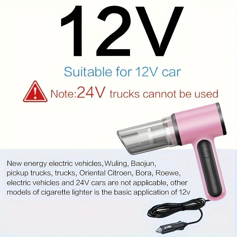 Car Vacuum Cleaner 12V Handheld with Strong Suction and Washable Filter