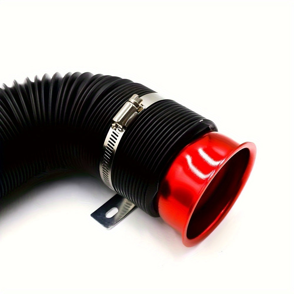 Flexible Aluminum Cold Air Intake Duct 76mm Red Filter Automotive Hose
