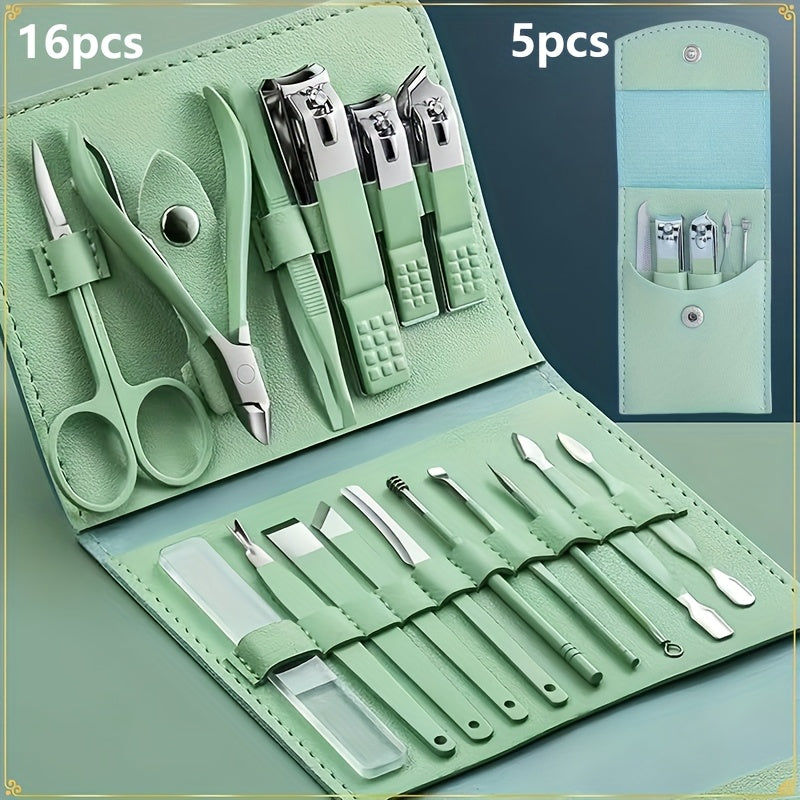 Nail Clipper Set with Foot Care Tools and Ear Cleaner Stainless Steel