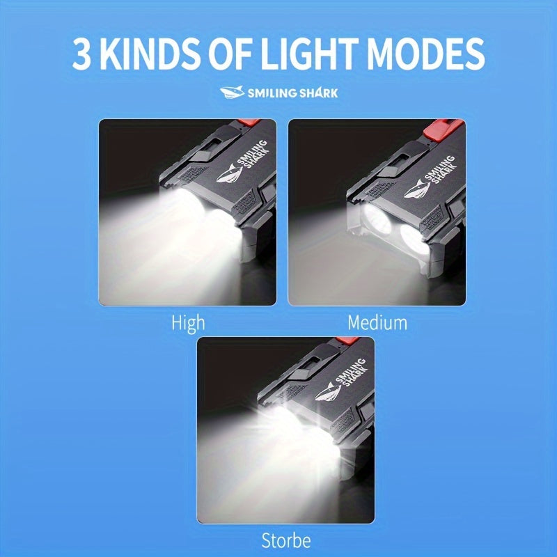 Rechargeable LED Flashlight with 2 Ultra Bright LEDs, 3 Modes, Built-in Power Bank for Camping, Hiking, Car Repair