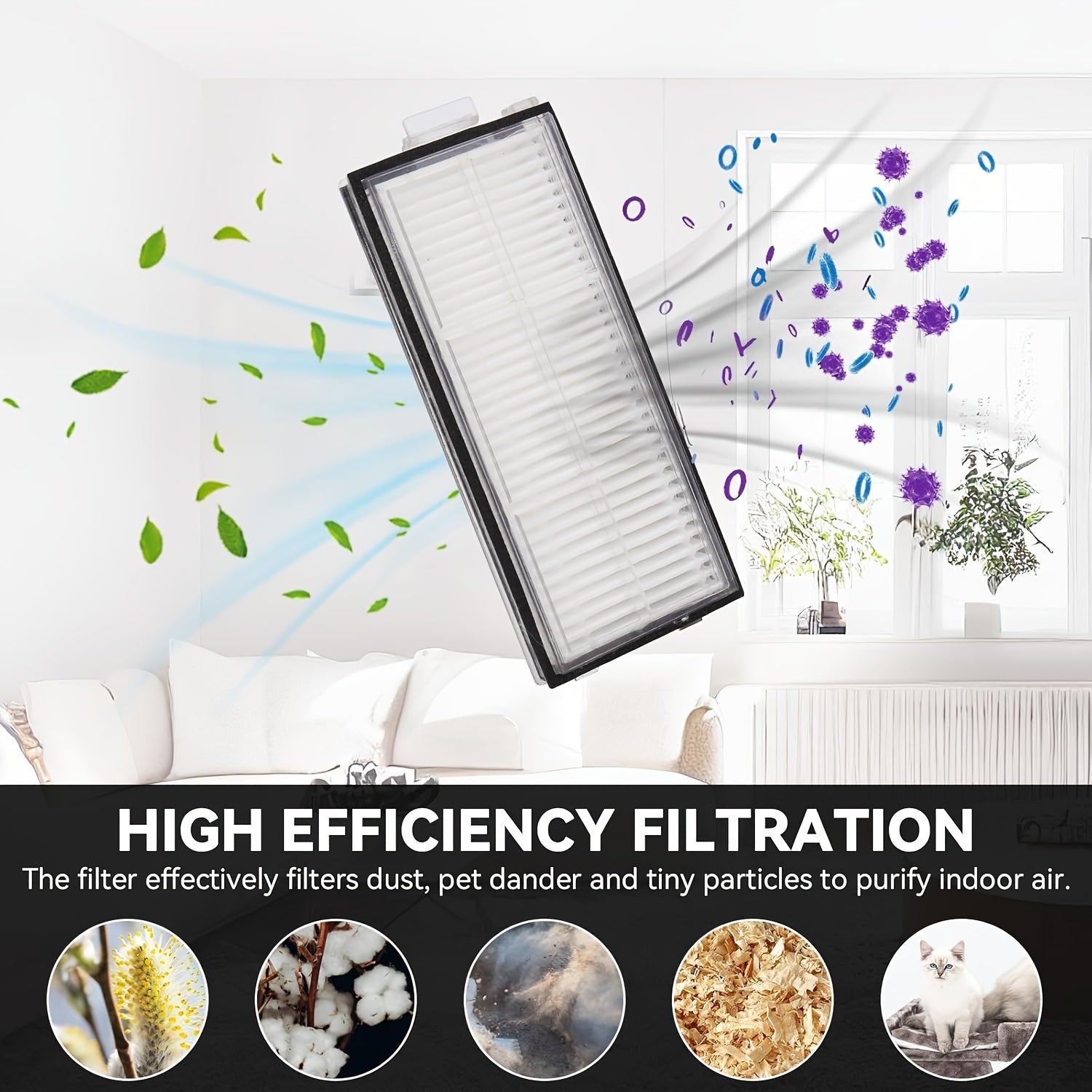 38-Donali changyutgich aksessuarlar to'plami Asosiy cho'tka Yon cho'tkalar Filtrlar Mop mato qopqog'lari Chang qopqog'lari