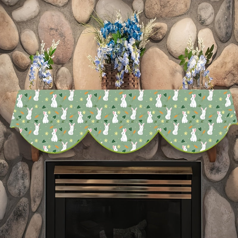 Easter Bunny Polyester Fireplace Scarf 49.78cm x 199.9cm Mantel Drape Table Runner