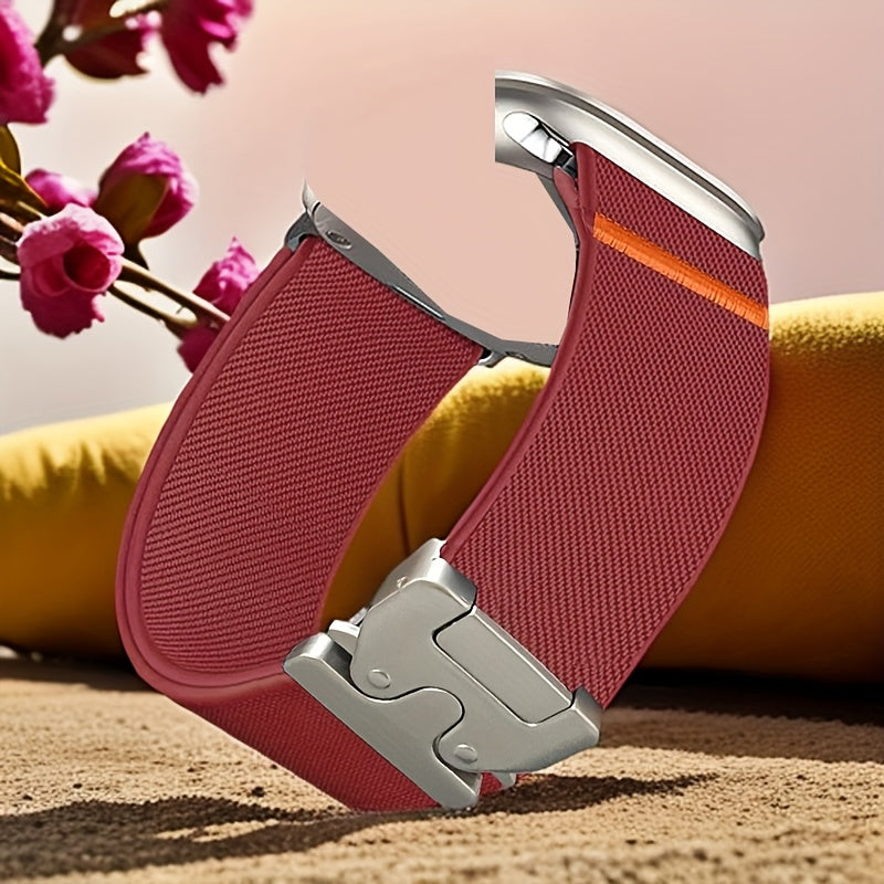 Elastic Nylon Loop Band for Apple Watch 38mm-49mm Non-Water Resistant Polyamide Strap for Men Women