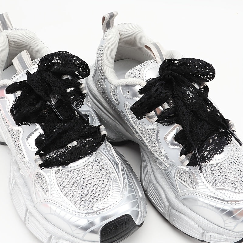 Women's Lace Shoes Stylish Comfortable Azules Pair