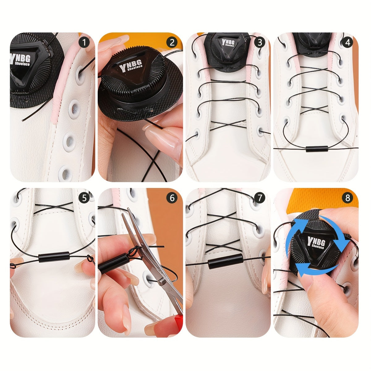 No-Tie Shoe Laces Casual Style with Metal Buckles for Sneakers and Boots