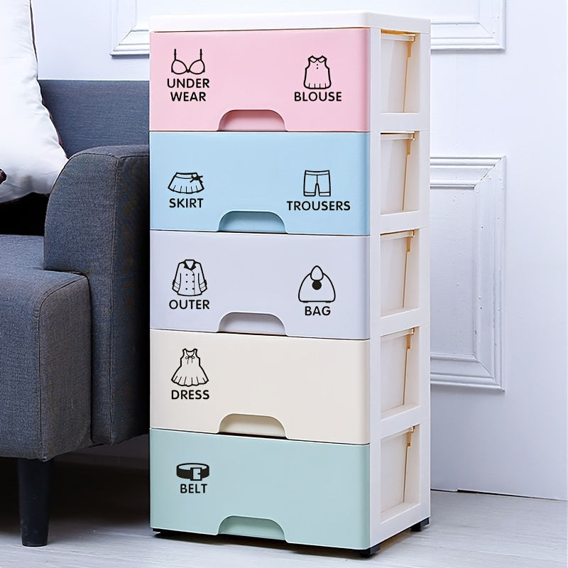 Etiquetas de resina autoadhesivas para organización de armario, pegatinas removibles para almacenamiento de ropa