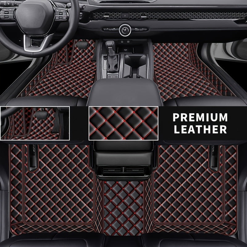 Car Floor Mats Set Leather All-Weather Protection for Left-Hand Drive Vehicles