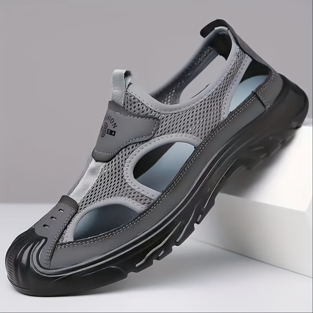 Men's Breathable Sports Sandals Lightweight Durable Fabric Upper PU Sole Low Top All-Season