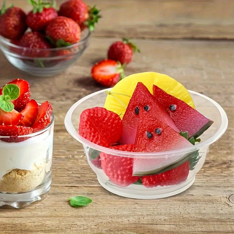 Set of 20 Clear Disposable Plastic Bowls for Salads Soups and Desserts