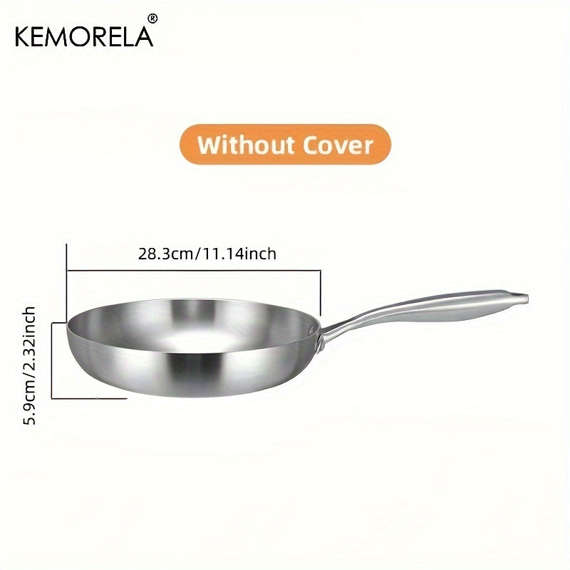 Stainless Steel Cookware Set with Frying Pan Skillet Wok for Gas and Induction Stoves