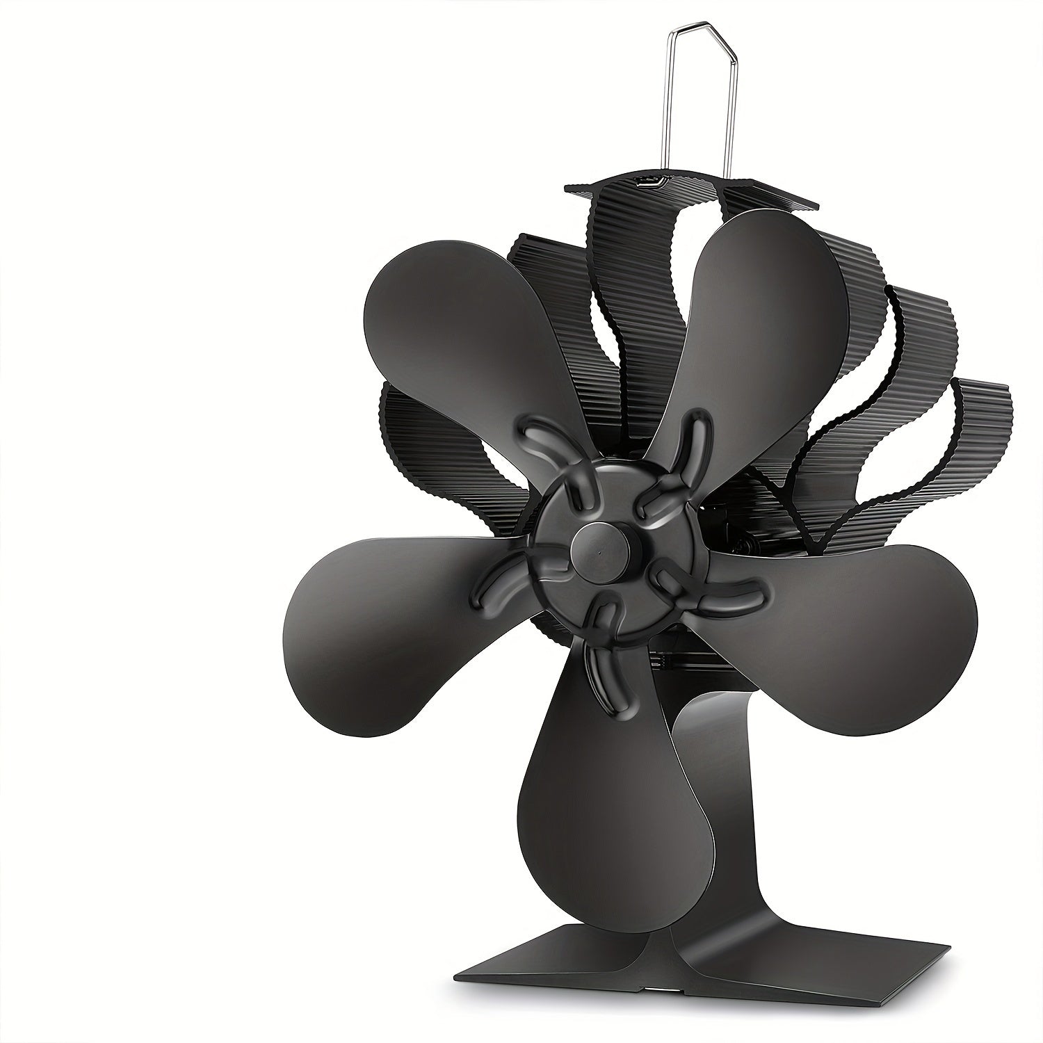 Fireplace Stove Fan Black Heat Powered Log Burner Fan with Overheat Protection