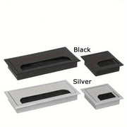 Rectangular Aluminum-Style ABS Plastic Desk Cable Management Box with Brush and Cover Plate