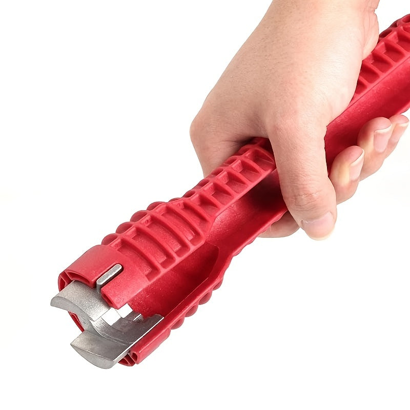 8-In-1 Red Aluminum Sink Wrench Multipurpose Bathroom Repair Tool