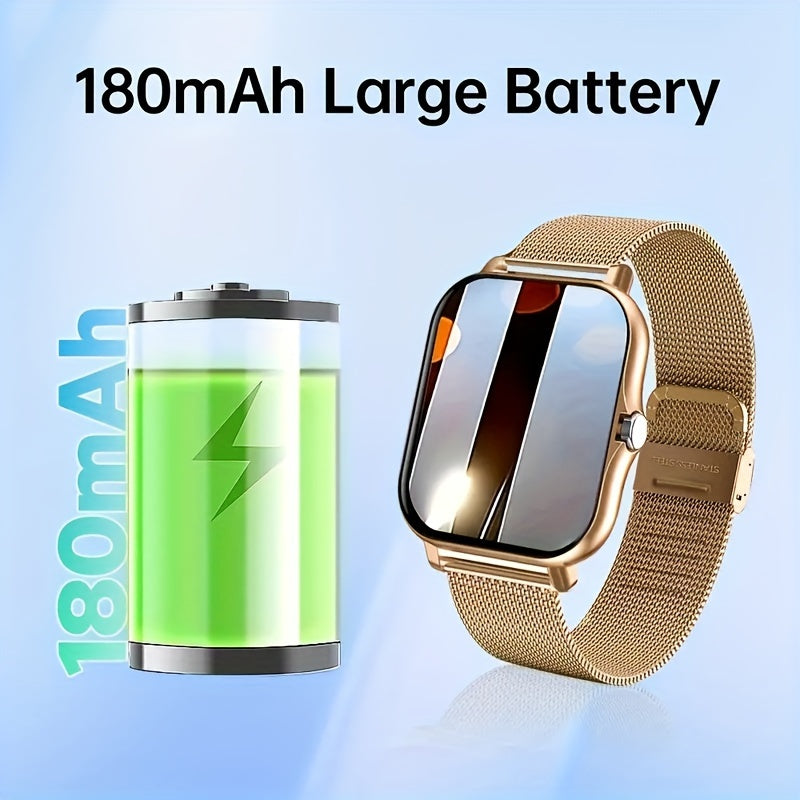 Unisex Smart Watch 1.69 Inch Touch Screen Fitness Tracker Wireless Call Compatible with Android and iOS
