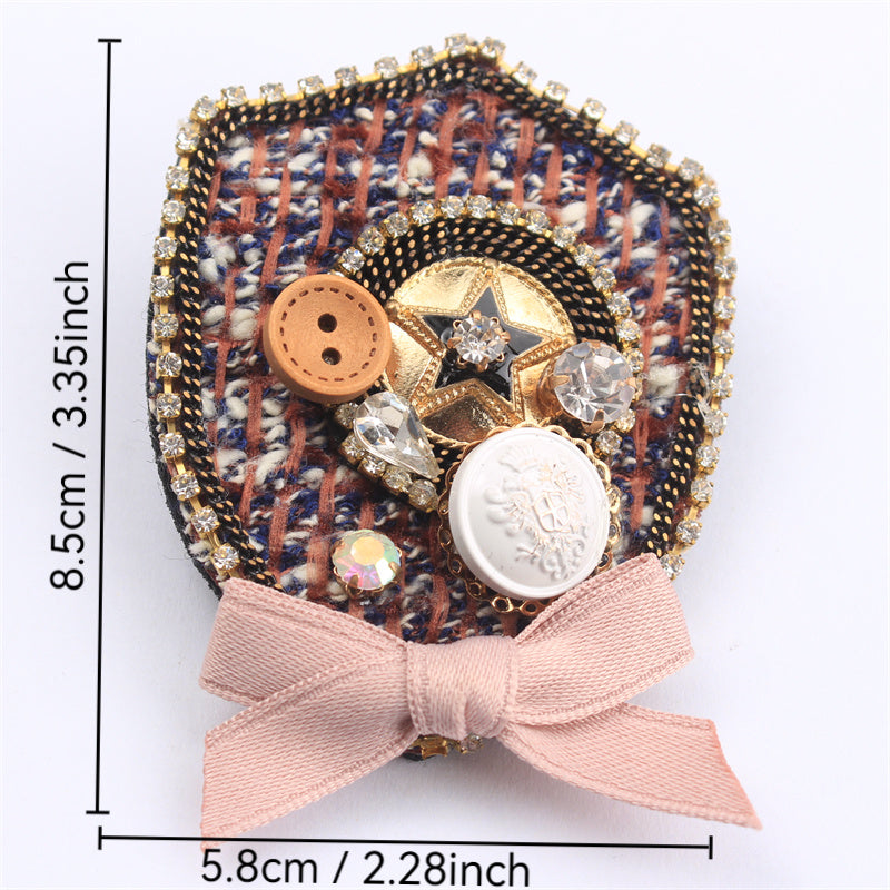 Elegant Rhinestone Brooch Bow Design Jewelry Accessory for Clothing Bags Hats
