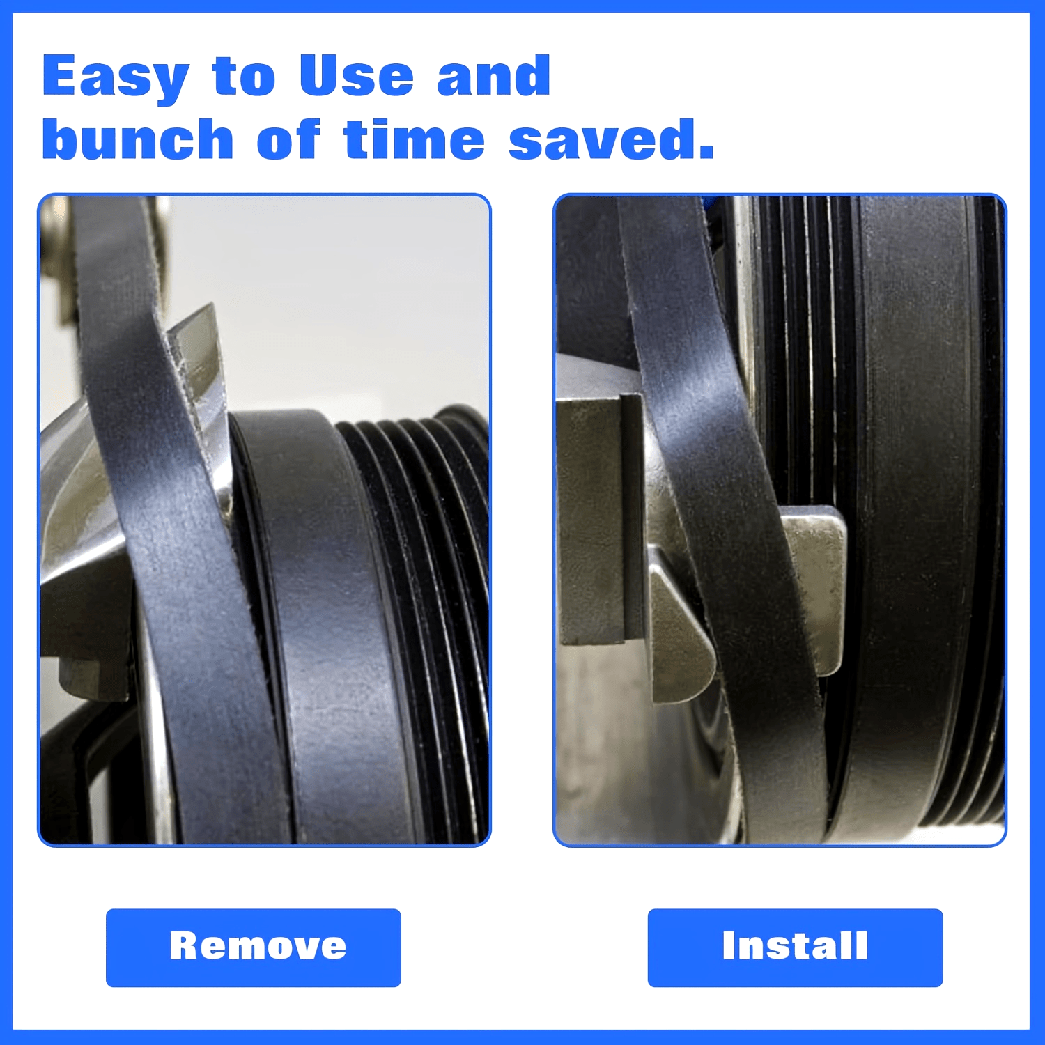 Kit de herramientas de 2 piezas para cinturón serpentino de metal, para automoción, extracción e instalación del tensor