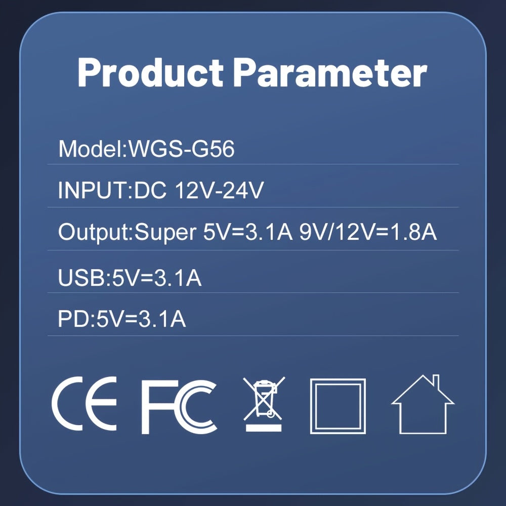 Universal 8-in-1 Fast Charger 35W QC3.0 USB-C Car Travel Power Adapter