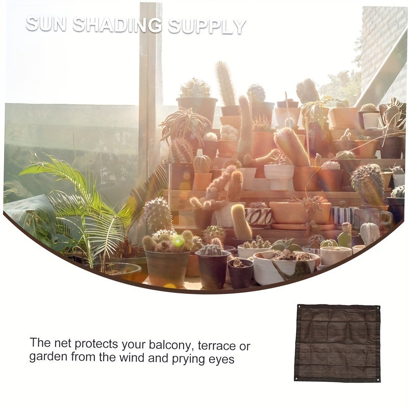 Qorong‘u jigarrang to‘g‘ri burchakli quyosh nurlari uchun soyabon, tashqi shaxsiylik uchun UV blokirovka qilish, verandaga, bog‘ga, terasga