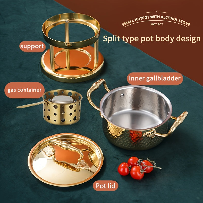 Stainless Steel Single Serving Hot Pot for Induction Cookers Outdoor Dining