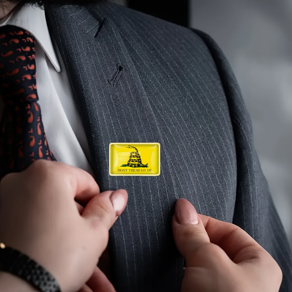 Yellow Snake Design Alloy Brooches Set for Clothing and Accessories Square Pins 10 Pack