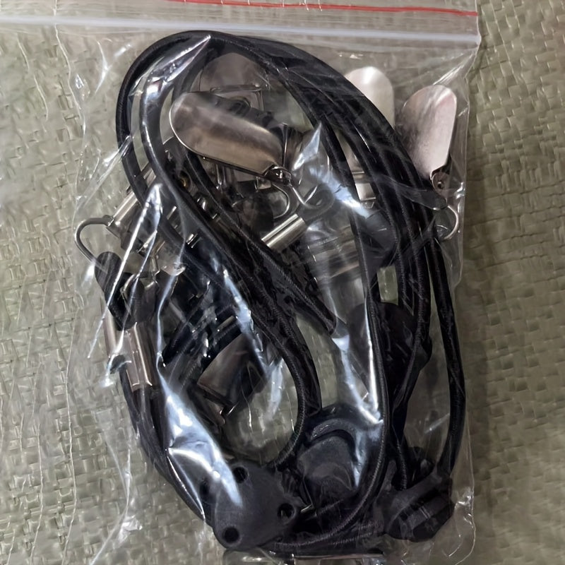 Multifunctional Bed Sheet Fastener with Elastic Cord and Adjustable Clips Non-Slip Grip for Sofa Mattress Car Seat Covers