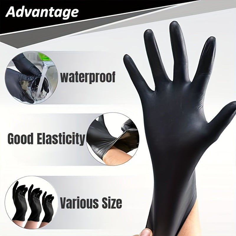 Black Disposable Nitrile Gloves Pack of 20 50 or 100 for Food Cleaning and Beauty