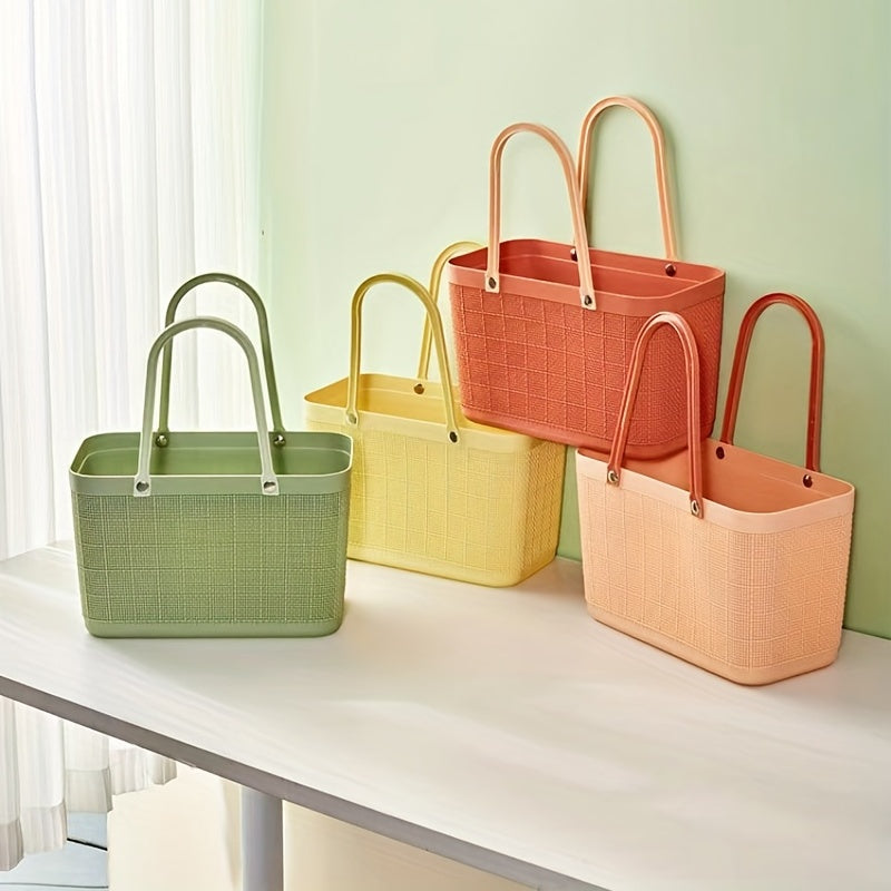 Cestas de almacenamiento de plástico para lavandería para mujeres y bebés, patrón de lino, duraderas