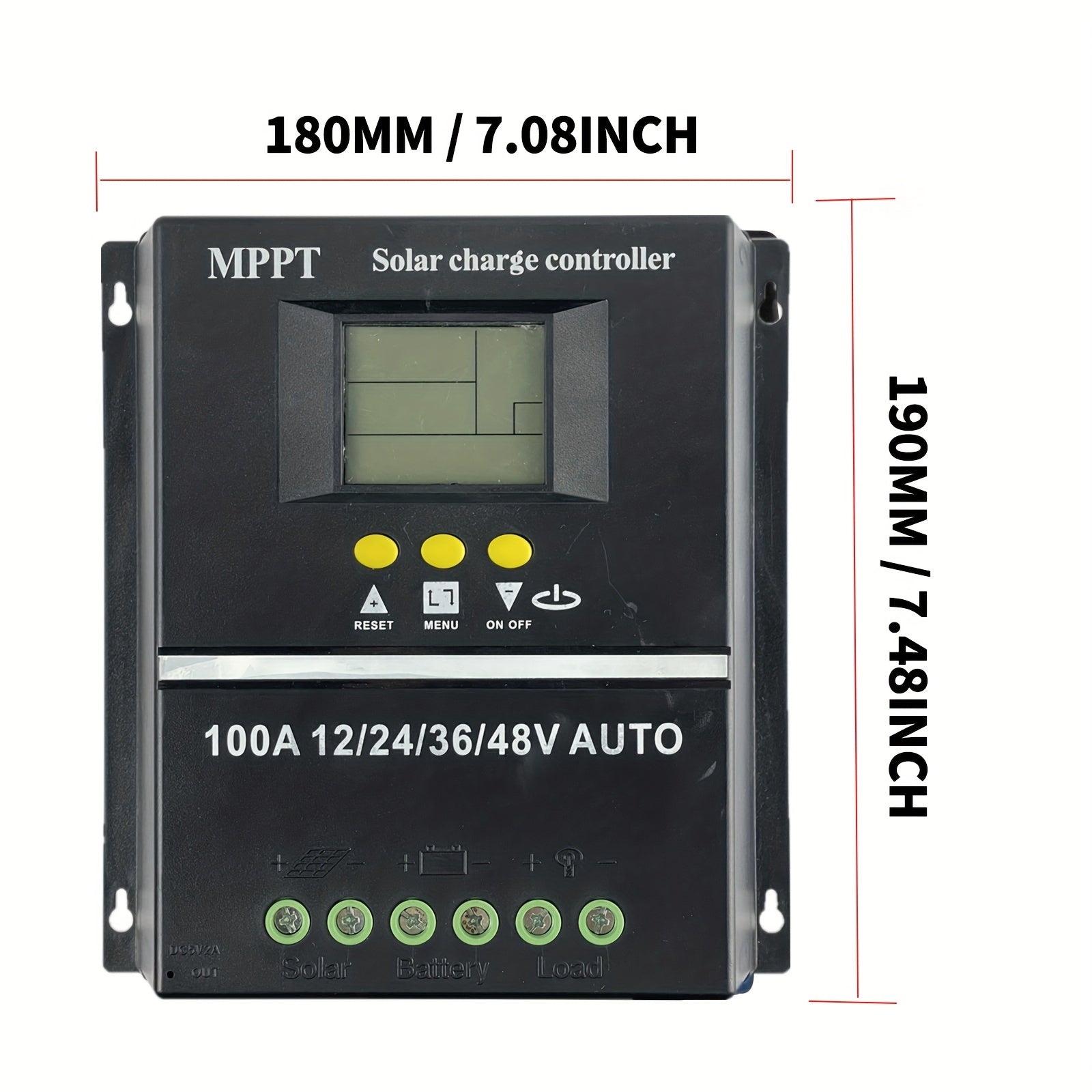 MPPT Solar Charge Controller 100A 80A 60A LCD Display Overcharge Protection for Lead Acid Lithium Batteries Black