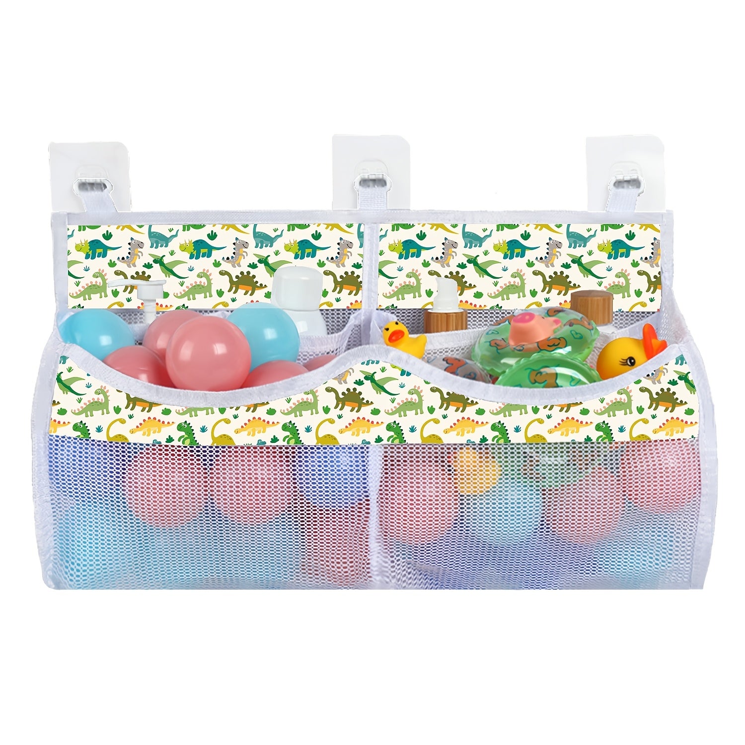 Large Capacity Mesh Bath Toy Organizer Wall Mount Storage Bag for Bathroom Kids