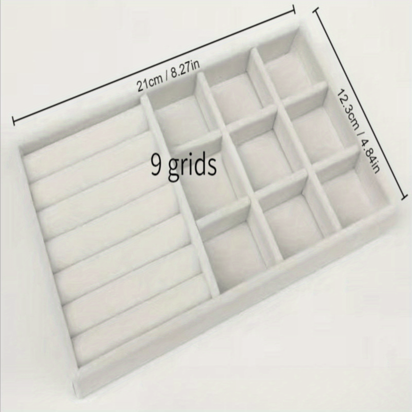 Organizador de exhibición de joyas para escritorio con bandejas y compartimentos