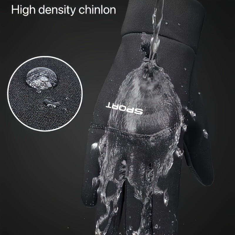 Durable Breathable Full Finger Cycling Gloves Non-Slip Touch Screen Polyester