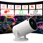 Portable HD Mini Projector with 180° Rotation, Smartphone Sharing, Built-in Speakers