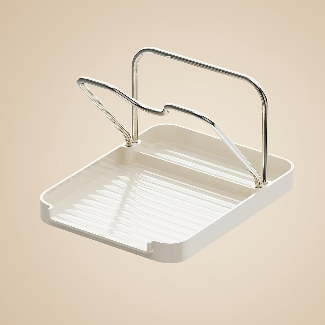 Double Layer Pot and Utensil Holder with Drainage, Durable ABS Kitchen Organizer