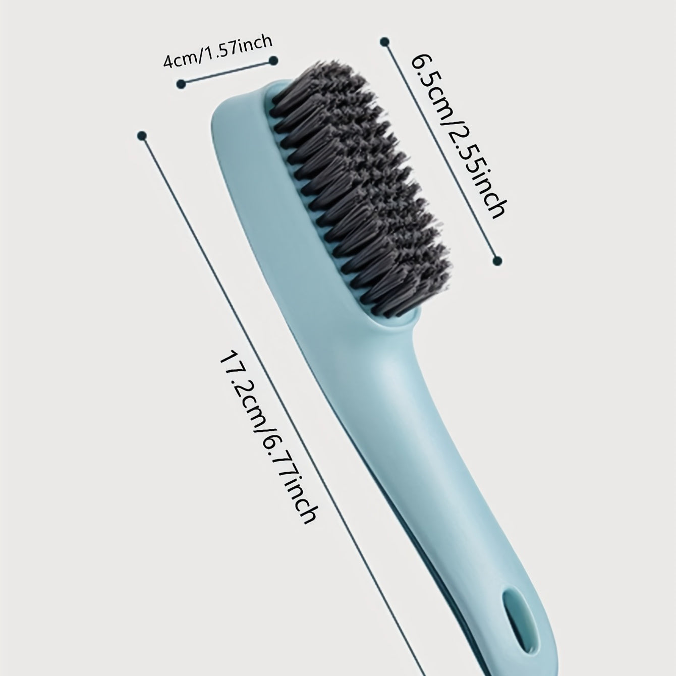 Unisex Soft Bristle Long-Handle Shoe and Clothing Cleaning Brush Black