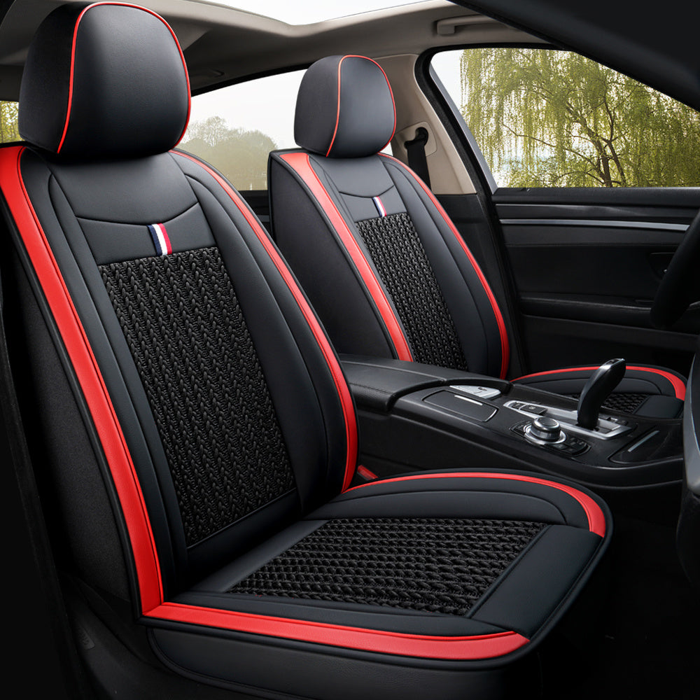 Car Seat Cover Set for 5-Seater SUVs Black and Red Breathable Wear-Resistant