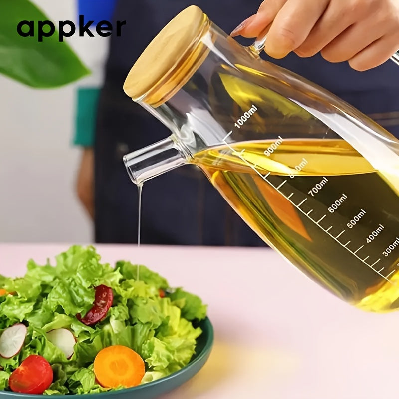 Glass Olive Oil Dispenser Bottle with Leakproof Seal for Kitchen and Outdoor Use