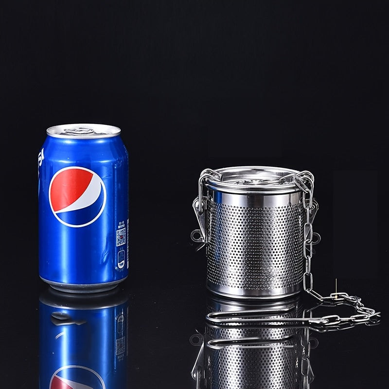 Stainless Steel Tea Infuser with Secure Lid and Chain Hook Fine Mesh Heat-Resistant Seasoning Basket