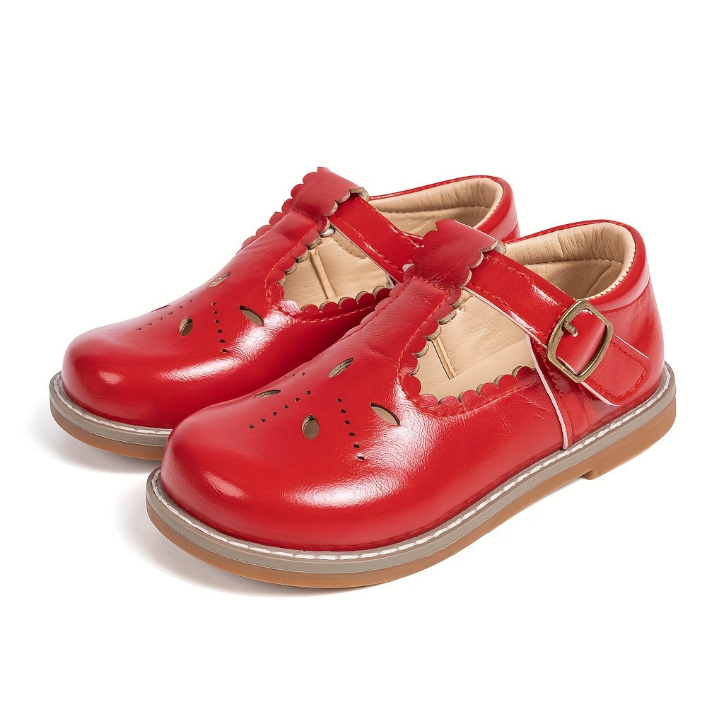 Qizlar uchun vintage uslubidagi Mary Jane poyabzallari, maktab va norasmiy kiyim uchun bahor/kovakda mukammal, havo o'tkazuvchi.