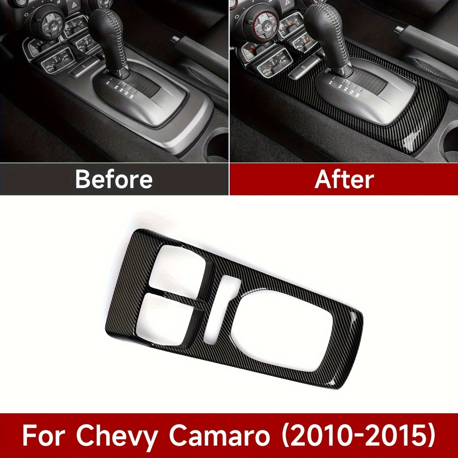 Car Interior ABS Carbon Fiber Center Console Gear Shift Panel Sticker for Camaro