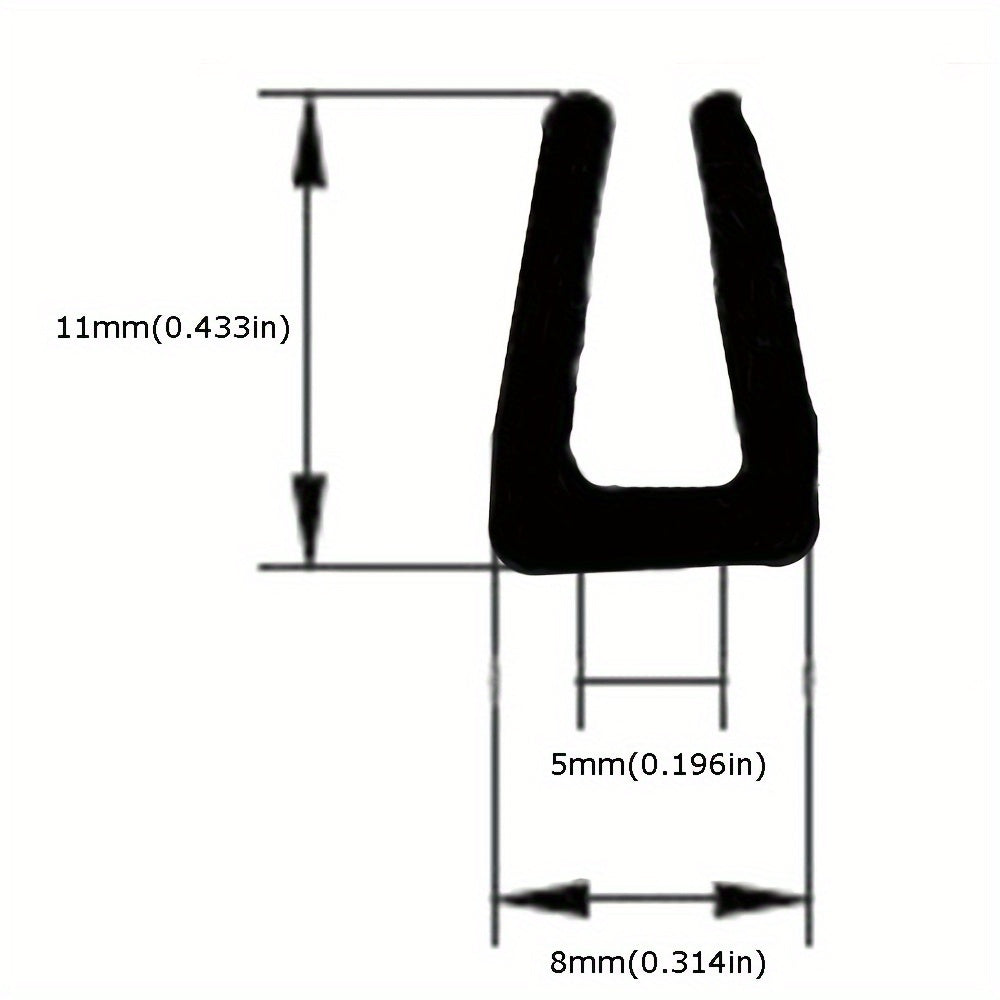Черный резиновый защитный бортик для дверных краев в форме U, 299,92 см, защита от царапин для автомобилей