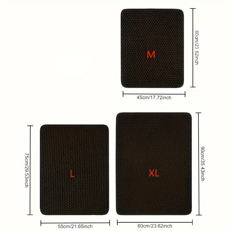 XL Double Layer EVA Cat Litter Mat Waterproof Washable Anti-Slip Odor Control Large Pet Mess Protector