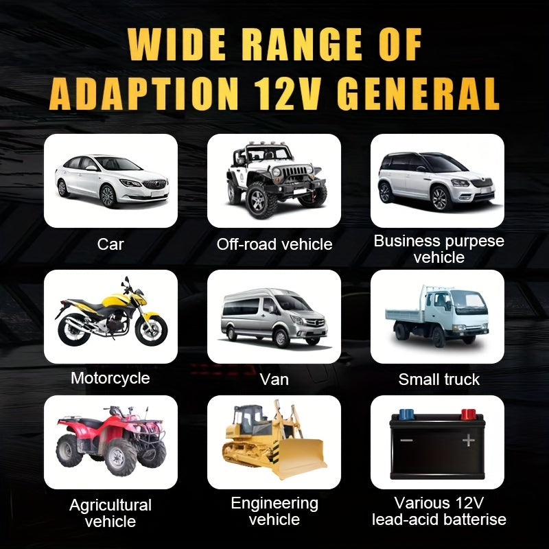 Умное зарядное устройство для аккумуляторов 12В 6А для автомобилей и мотоциклов, свинцово-кислотное, с цифровым дисплеем