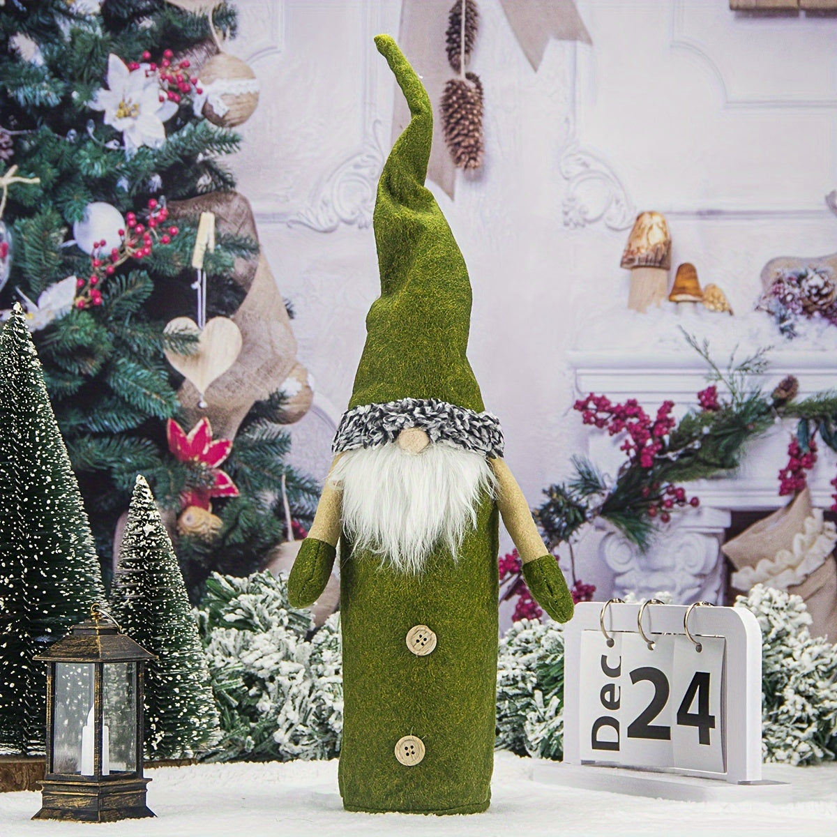 Soft Knit Santa Claus Wine Bottle Cover for Holiday Gifting