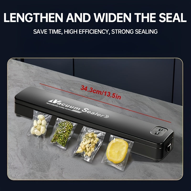 Máquina selladora automática de vacío para conservación de alimentos 50 bolsas compacta negra