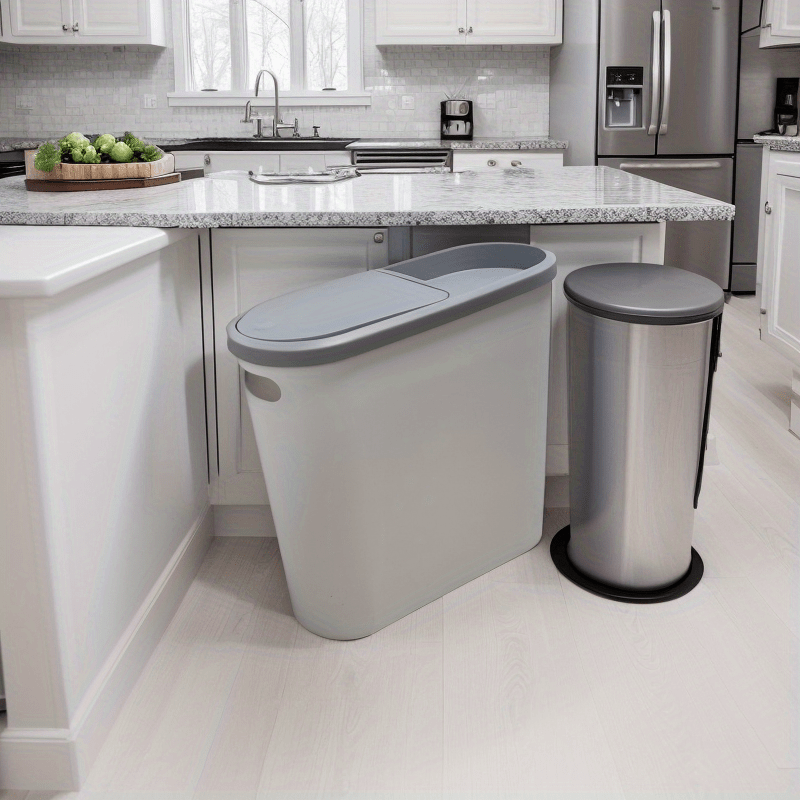 Plastik chiqindilar uchun quti, oson bosish bilan yuqori qopqog'i, zamonaviy minimalistik dizayn, hidi o'tkazmaydigan, 10L